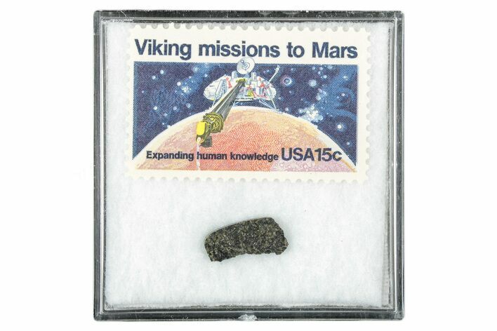 Martian Meteorite ( g) Slice - With Viking Mission Stamp #340027